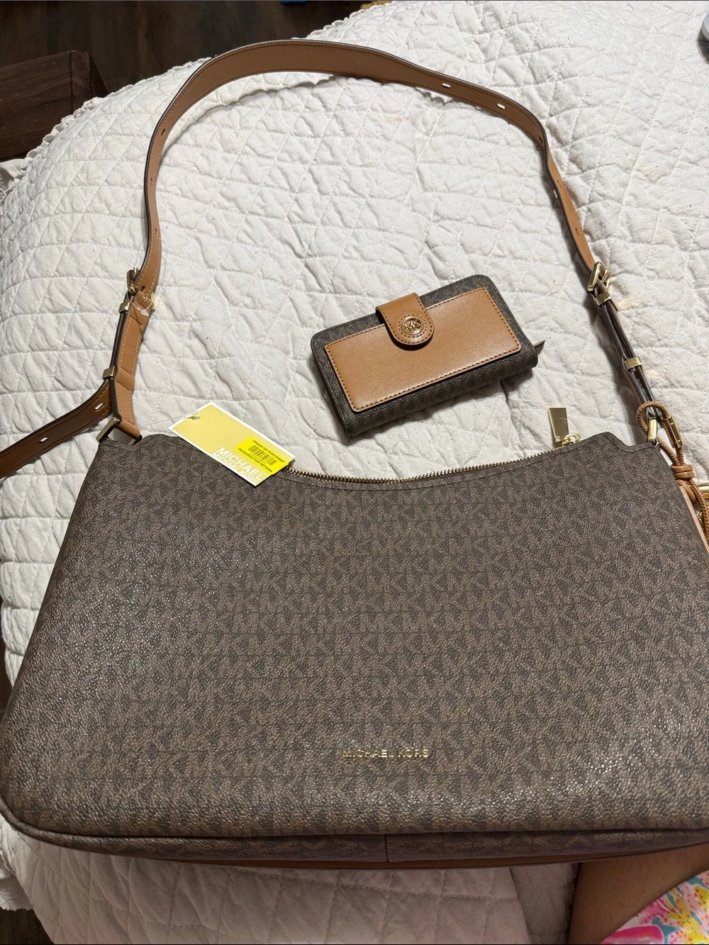 Michael Kors Brown Signature Shoulder Bag with wallet